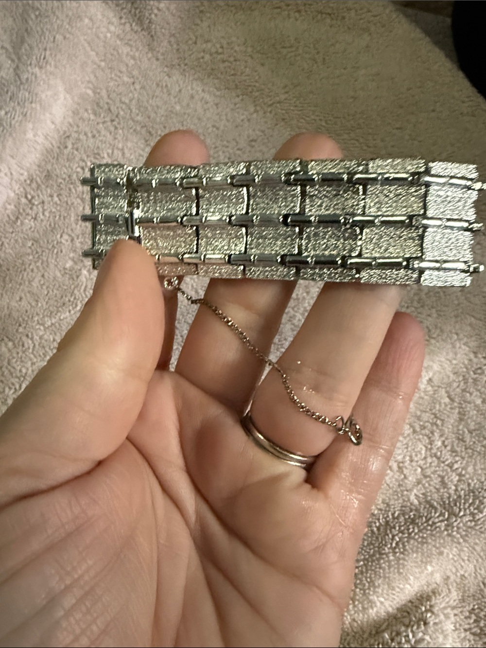 Textured Silver-Tone Link Necklace - Women's Jewelry